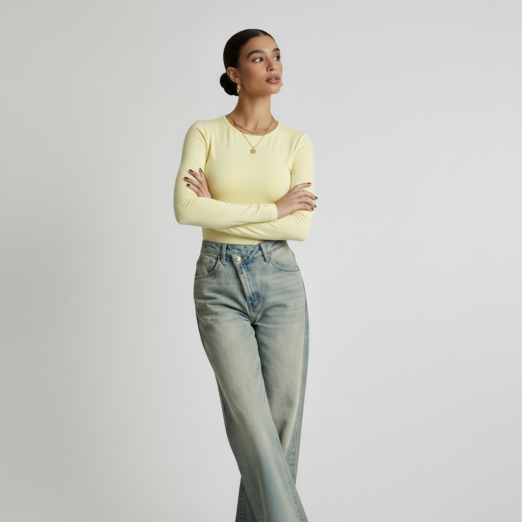 Long Sleeve Round Neck Basic Top