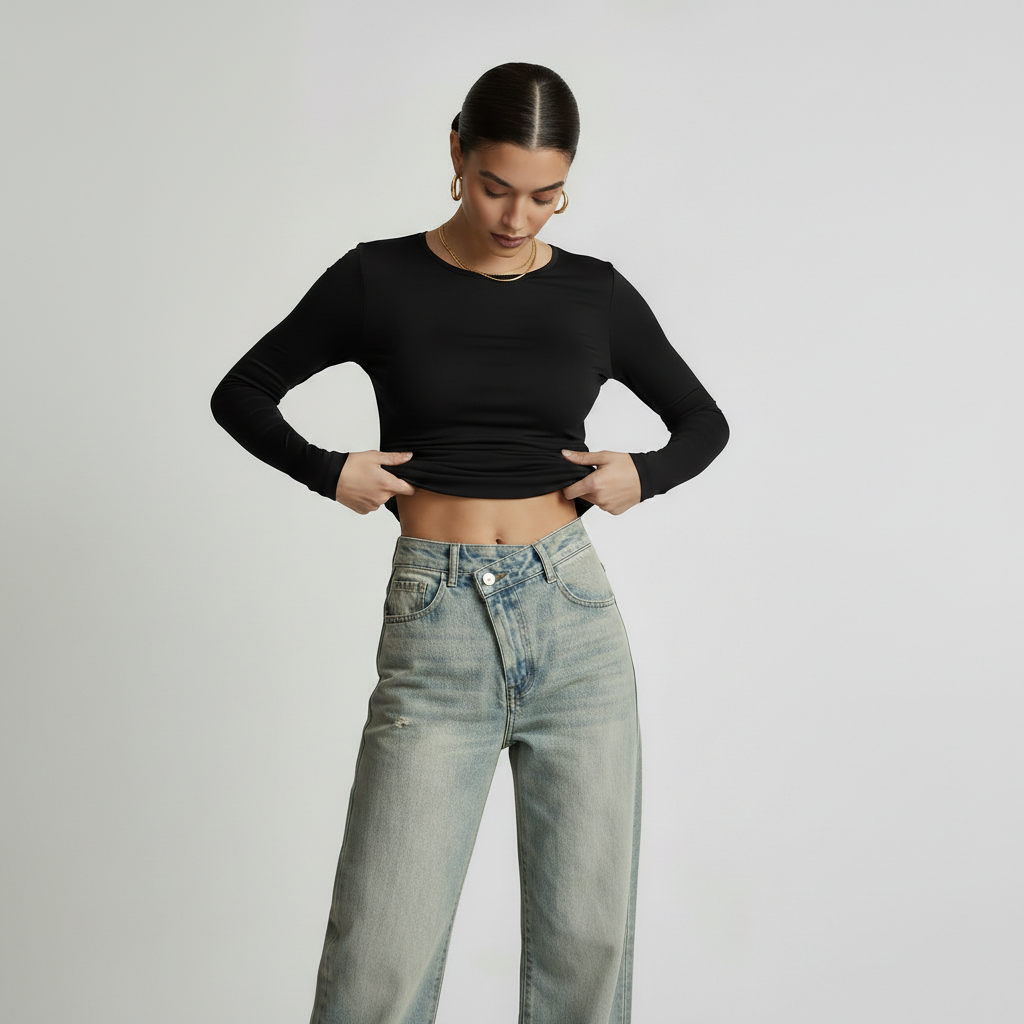 Long Sleeve Round Neck Basic Top