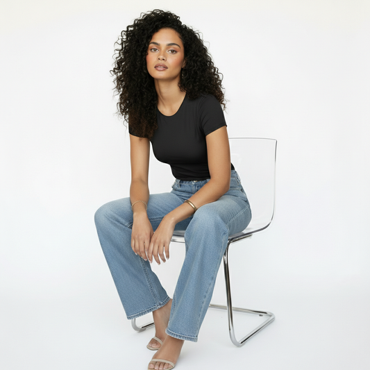 Short Sleeve Round Neck Seamless Sculpt Top