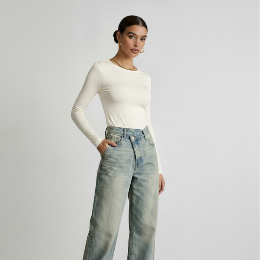 Long Sleeve Round Neck Seamless Sculpt Top