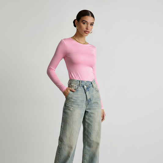 Long Sleeve Round Neck Seamless Sculpt Top