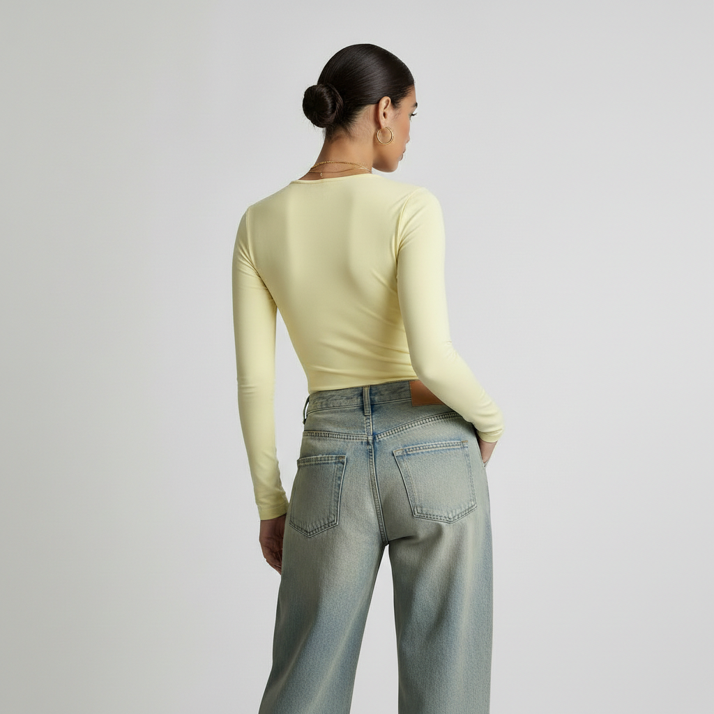 Long Sleeve Round Neck Seamless Sculpt Top