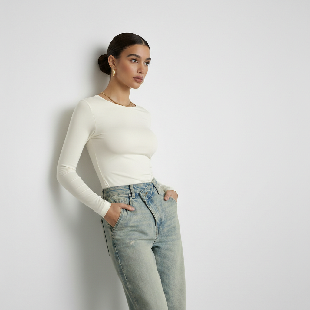 Long Sleeve Round Neck Top