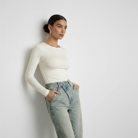 Long Sleeve Round Neck Seamless Sculpt Top