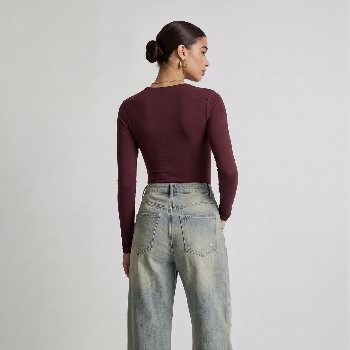 Long Sleeve Round Neck Basic Top